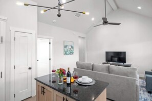 Condo, 1 King Bed, Hot Tub (940 S Eagle B2 #203) | Living area - Ricky's Roost With Hot Tub (Fredericksburg)