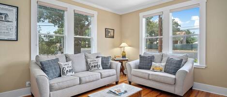 House, Multiple Beds, Hot Tub | Living area | TV