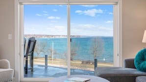 Condo | Living area - 539 Bay St. Lake View Condo Unit 103E (Traverse City)