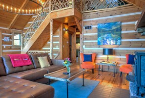 TV, fireplace, table football