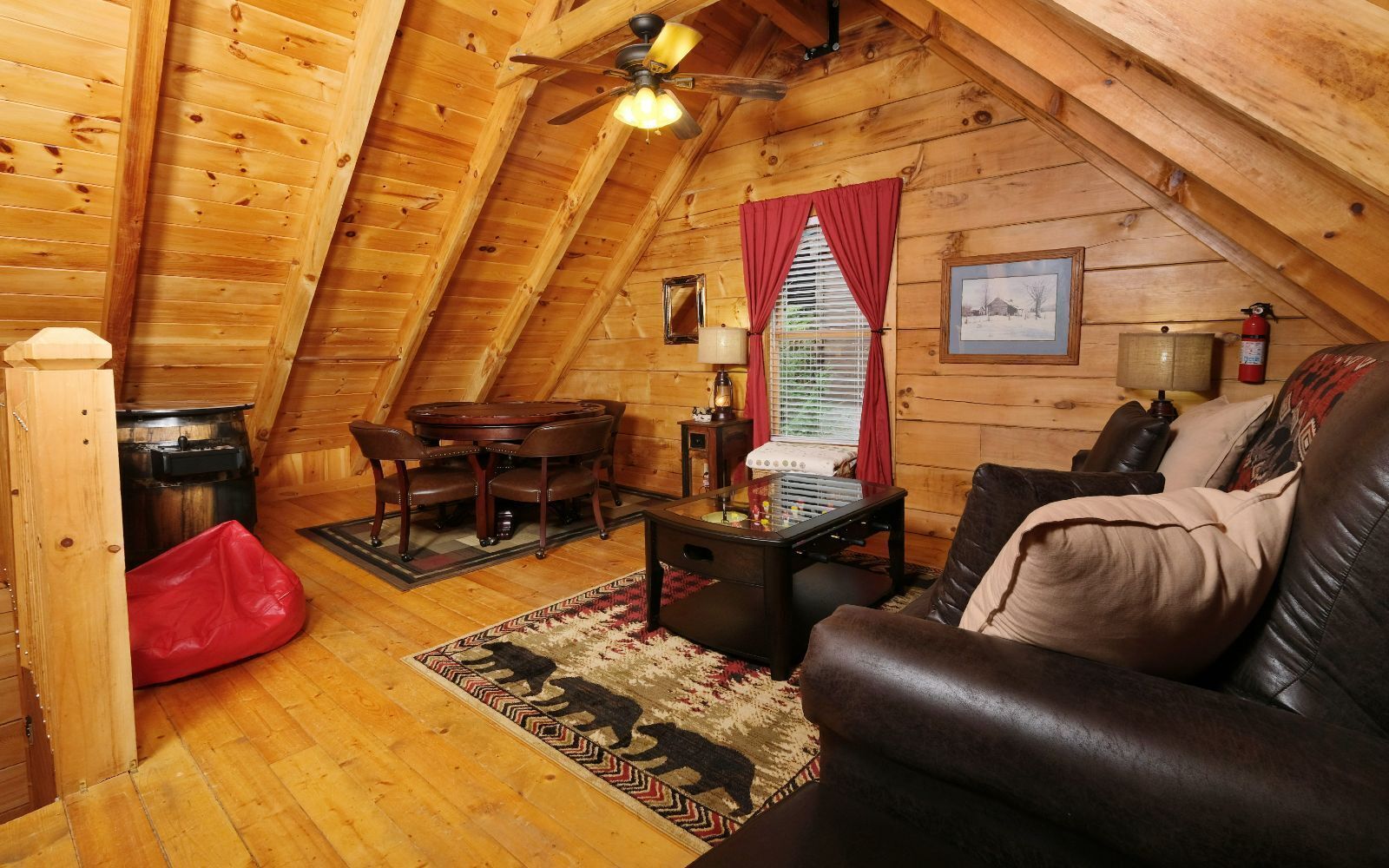 TV, fireplace, video games, DVD player