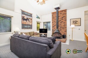 Fernseher, Kamin, DVD-Player