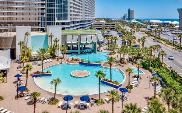 A heated pool - Sweet 5 Pool Resort Condo! Ocean & Beach Views! (Panama City Beach)