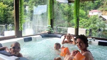 Sauna, hot tub, manicures and pedicures