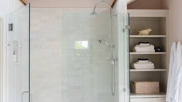 Bathtub, hair dryer, towels, soap