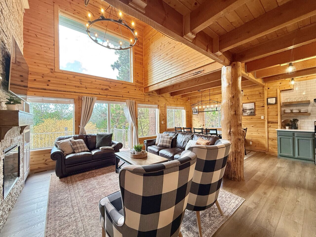 Smart TV, fireplace, DVD player, books