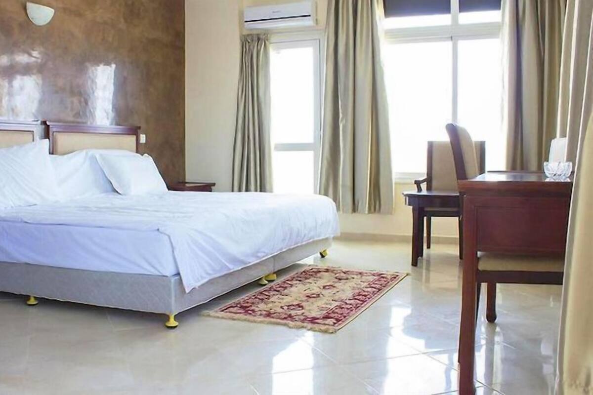 Desk, free WiFi, bed sheets