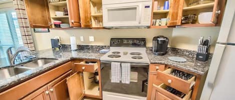 Microwave, oven, stovetop, dishwasher