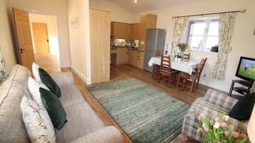 TV, DVD player, books