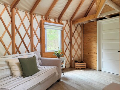 River/ Wooden Hottub Yurt in Nature