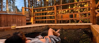 River/ Wooden Hottub Yurt in Nature