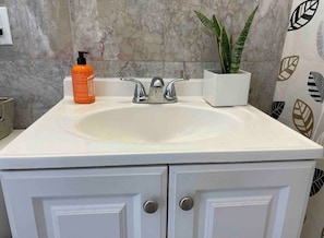 Secadora de cabello, toallas, jabón, shampoo