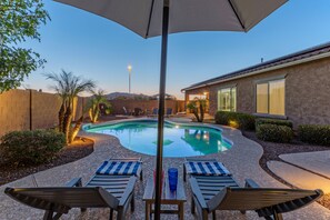 A heated pool - Surprise: One Story, Mt VIEWS, Games, Pool w/Optional Heat, Spa, Outdoor Wood Fireplace & Gas Grill (Surprise)