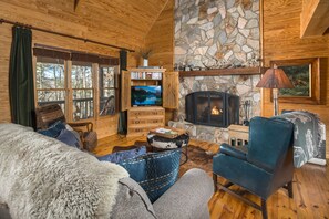 智能电视、壁炉、立体声音响