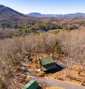 Aerial view - Cabin Fireplace Mountains Game Room Jefferson, NC (Jefferson)