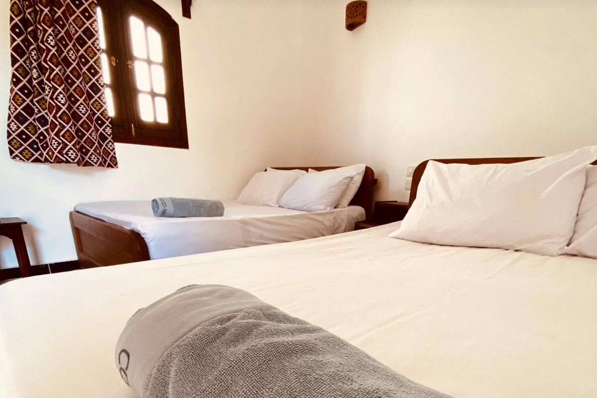 Habitación cuádruple básica, 2 camas de matrimonio | Wifi gratis