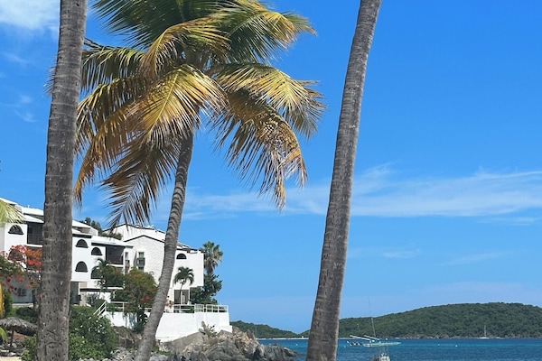 On the beach, sun loungers, beach towels