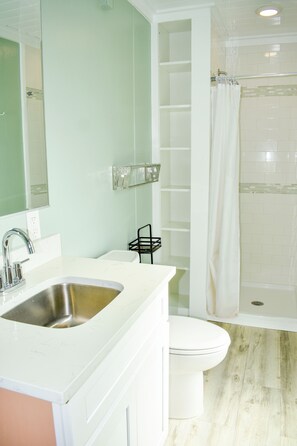 Hårføner, håndklær, såpe og sjampo