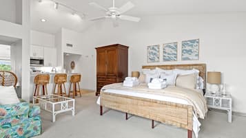 1 bedroom, desk, iron/ironing board, travel crib