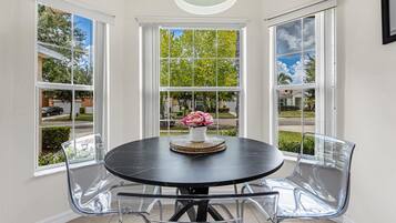 Full-sized fridge, microwave, coffee grinder, spices