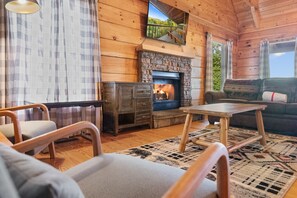 Smart TV, fireplace, video games
