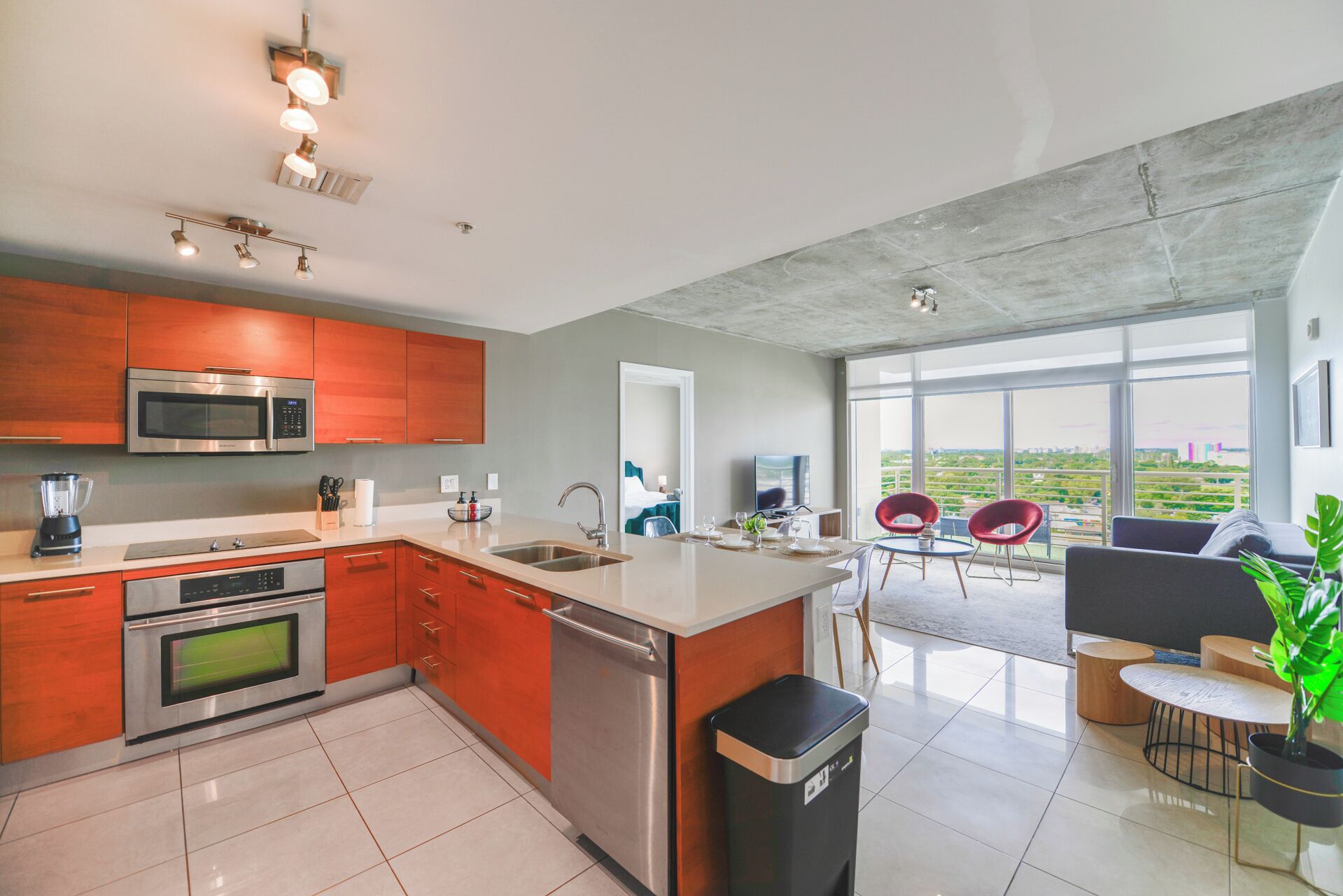 Deluxe Apartment | Private kitchen | Fridge, microwave, oven, dishwasher