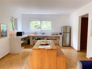 Fridge, oven, stovetop