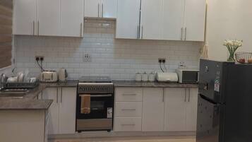 Kühlschrank, Mikrowelle, Ofen, Herdplatte