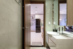 Hårføner, håndklær, såpe og sjampo