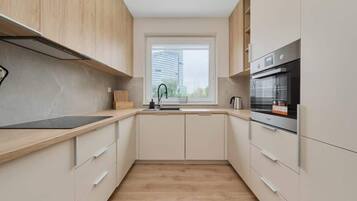 Fridge, oven, stovetop, dishwasher