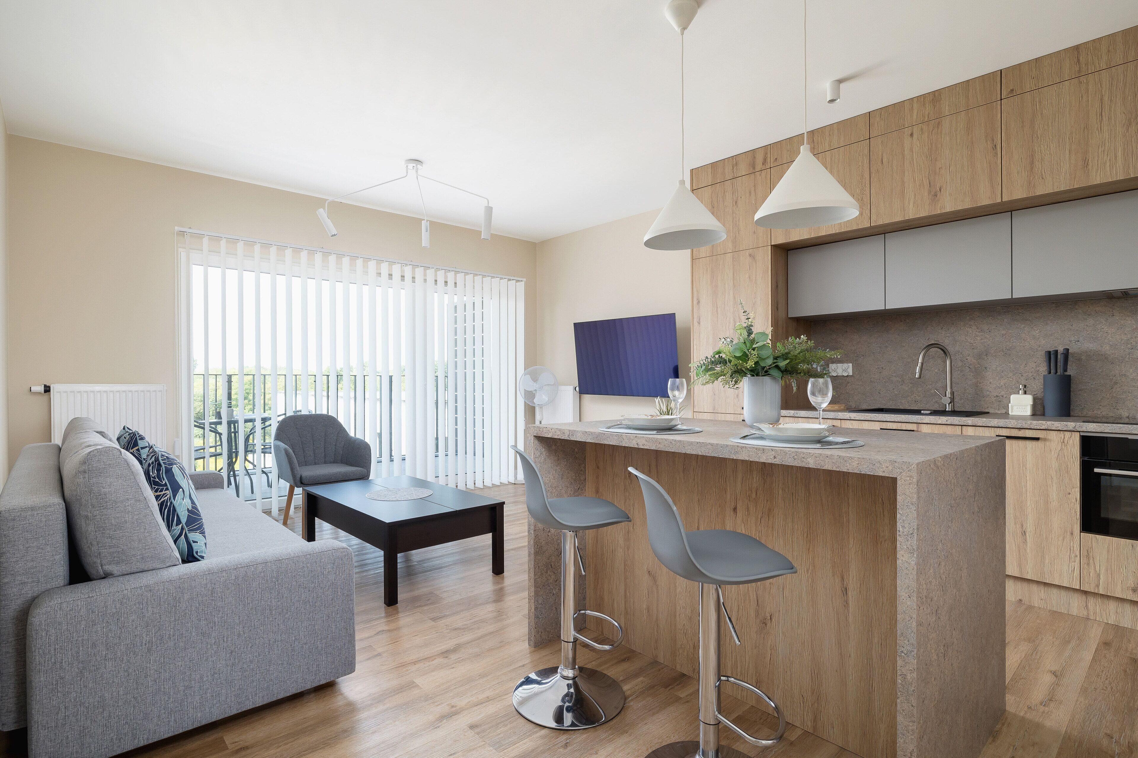 Căn hộ, 1 phòng ngủ, ban công | Bếp riêng | Máy rửa bát, dụng cụ nấu nướng/bát dĩa/dao nĩa 