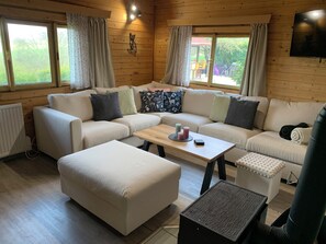 Basic House | Living area | Flat-screen TV - Cottage with pool playground and privacy (Vranov)