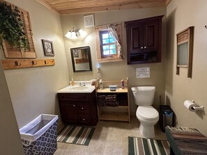 Shower, towels, soap, shampoo
