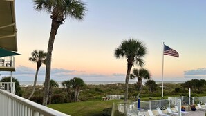 Terrace/patio - Oceanfront St Augustine Beach Condo/ Steps to Pool +  Beach (St. Augustine Beach)