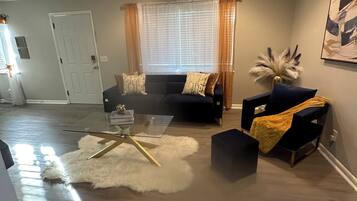 Smart TV, fireplace, video games, books