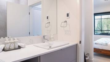 Condo | Bathroom | Hair dryer, towels, soap, toilet paper