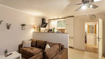 TV, DVD player, stereo