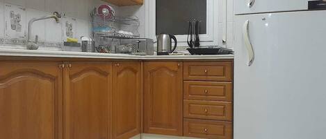 Fridge, microwave, toaster