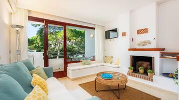 Televisión, chimenea