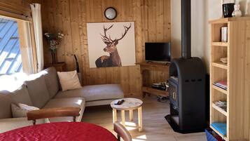 Télévision, cheminée