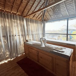 Outdoor treatment area, mud baths, hot stone massages