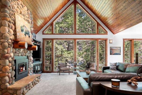 Télévision, cheminée