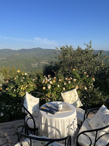 Cosy private home in  Medieval Village, with large terrace, pool and garden
