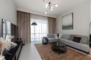 Premium Apartment, Balcony, City View | Living area - Luxury 1BR at Vida Residences (Dubai)