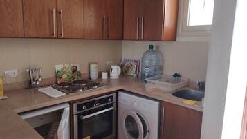 Apartment | Private kitchen | Fridge, microwave, oven, electric kettle