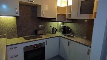 Apartment | Private kitchen | Fridge, microwave, oven, stovetop