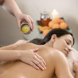 Outdoor treatment area, sauna, hot tub, steam room, body treatments