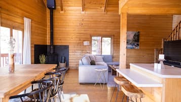 Smart TV, fireplace, foosball, table tennis