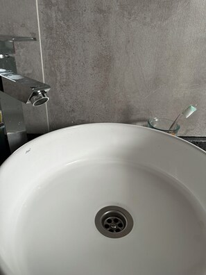 Hair dryer, towels, toilet paper