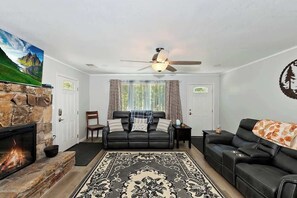 Televisión, chimenea